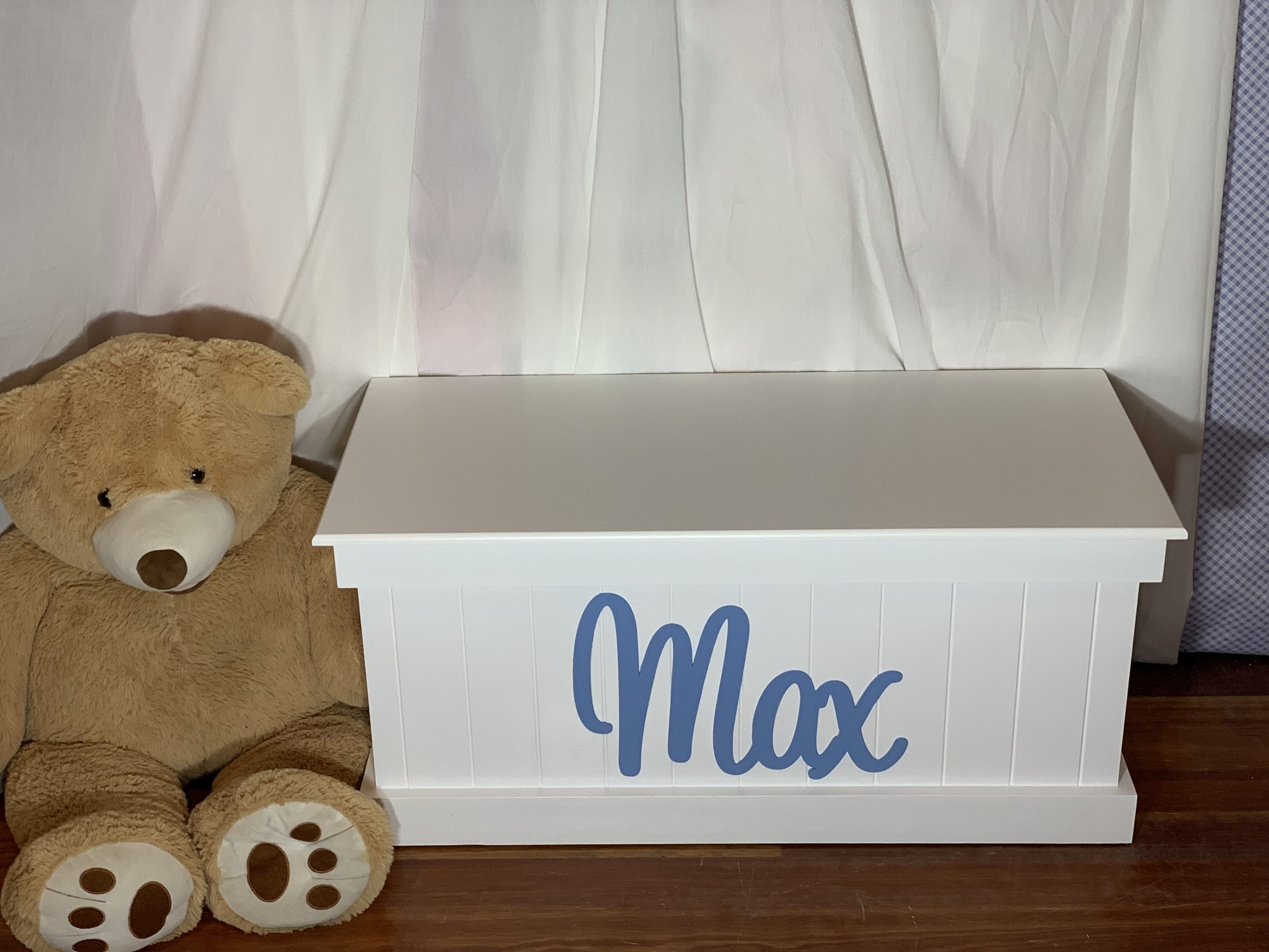 Beautiful personalised toy box for a child's room